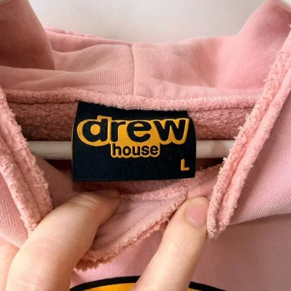 Drew House Deconstructed Mascot Hoodie Pink Unisex Size L F50 - Picture 5 of 9